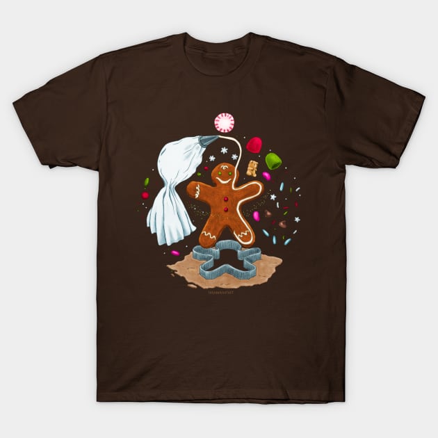 Gingerbread T-Shirt by SarahWrightArt